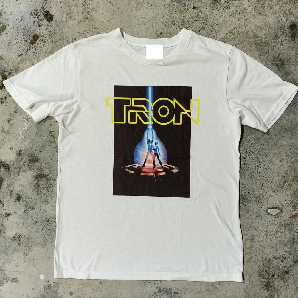 Cartoon Disney Tron Legacy Big Logo White Tee